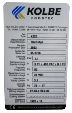 Knochenbandsäge Kolbe K220 Bandsäge Tischmodell Fleischsäge 400V Linksauslage 4 Knochenbandsäge Kolbe K220 Bandsäge Tischmodell Fleischsäge 400V Linksauslage -Schneider® Geschäft 1c82879b 3b8f 4ddb ba71 48b3df79d379 1