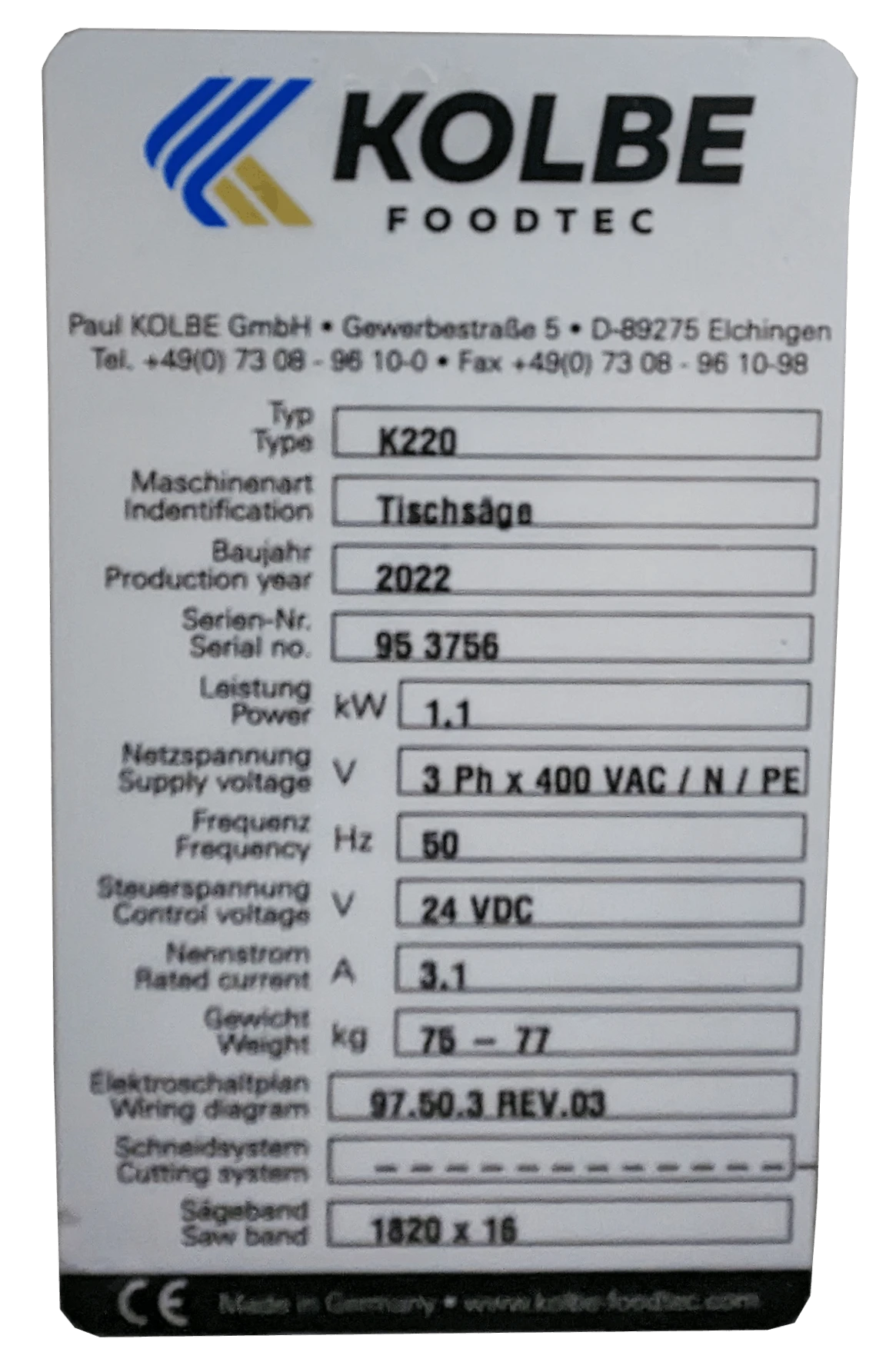 Knochenbandsäge Kolbe K220 Bandsäge Tischmodell Fleischsäge 400V Linksauslage Knochenbandsäge Kolbe K220 Bandsäge Tischmodell Fleischsäge 400V Linksauslage -Schneider® Geschäft 1c82879b 3b8f 4ddb ba71 48b3df79d379