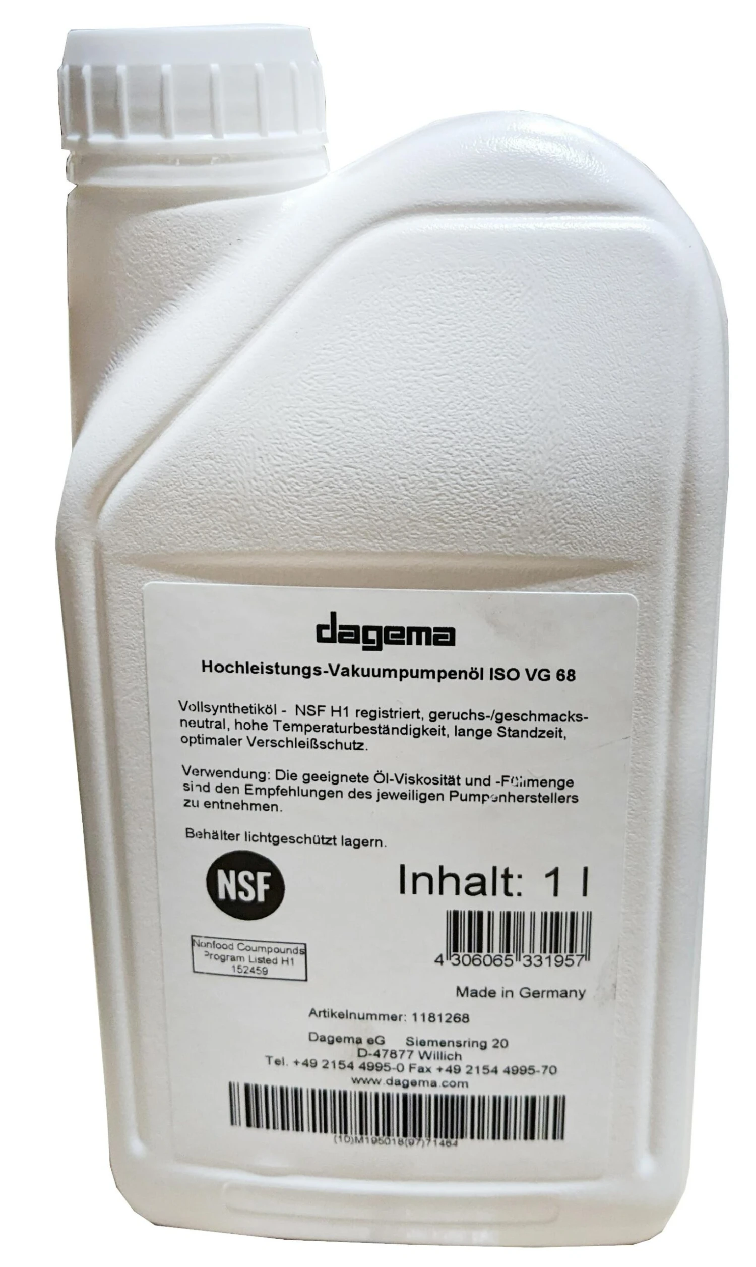 Henkelman Vakuumpumpenöl ISO VG68 1Liter für Pumpen bis 40 - 100 cbm Dagema Henkelman Vakuumpumpenöl ISO VG68 1Liter Für Pumpen Bis 40 - 100 Cbm Dagema -Schneider® Geschäft 5cb57c85 c46a 4a04 83b5 10e462820f9b 2 scaled